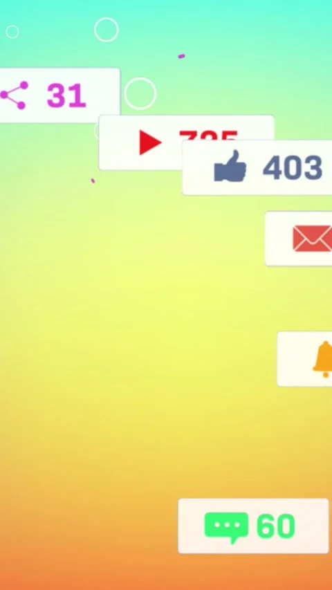 Animation of social media data processing over green and orange background Stock Footage 323898163