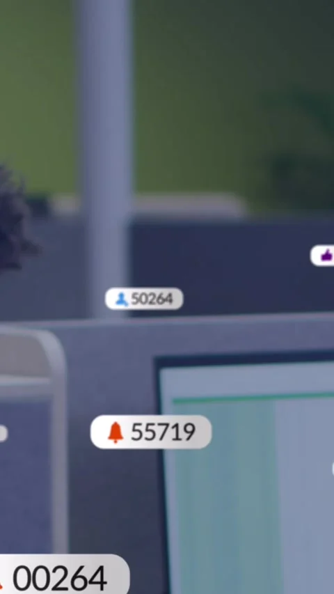 Animation of social media data processing over diverse business people in office Stock Footage 344679090