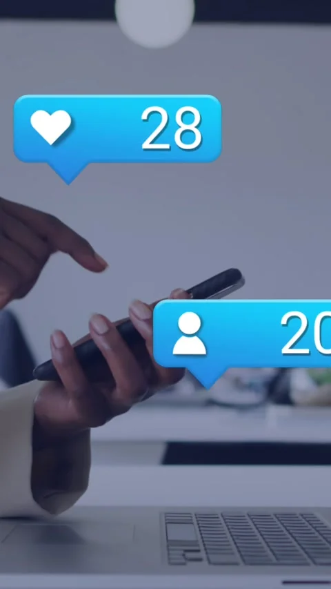 Animation of social media data processing over african american businesswoman Stock Footage 344706412