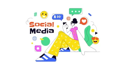 Animation of Social Media Day Vector Illustration Stock Footage 313711716