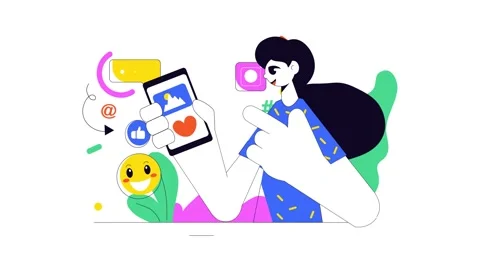 Animation of Social Media Day Vector Illustration Stock Footage 313711832