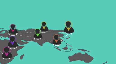 Animation social network connection concept. Stock-Footage 46284212