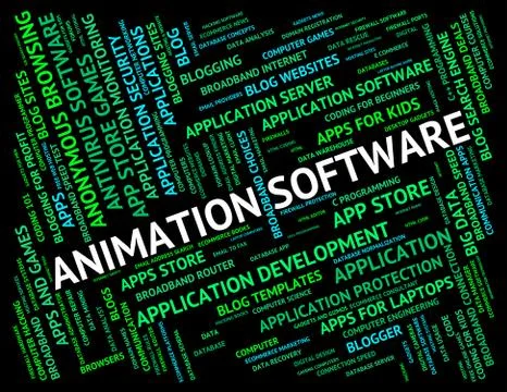 Animation Software Represents Animated Programming And Programs Stock Illustration