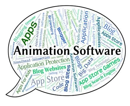 Animation Software Represents Animations Text And Programs Stock Illustration