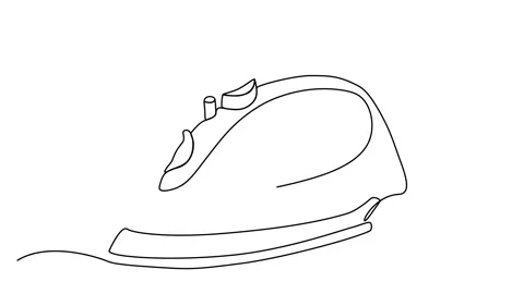 Animation of a solid iron drawing with one line. Stock Footage 255635892