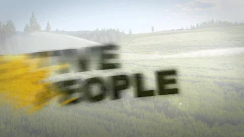 Animation of solving problems over lush green field with irrigation system Stock Footage 306170363