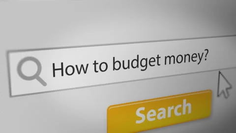 Animation of Someone Typing "How to Budget Money" Stock Footage 240859851
