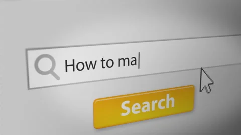 Animation of Someone Typing "How to make a video?" into Search Engine Field Stock Footage 247637524