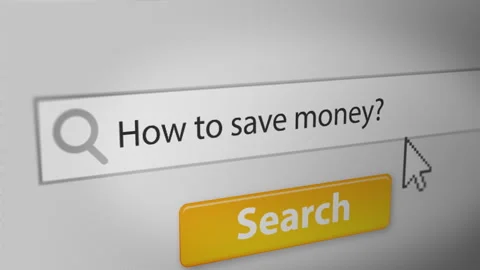 Animation of Someone Typing "How to save money" into Search Engine Field Video stock 246379665