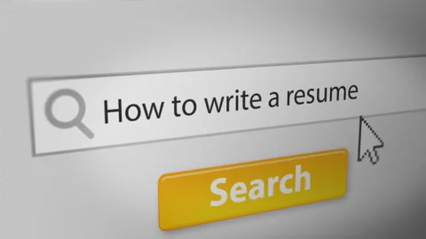 Animation of Someone Typing "How to write a resume" into Search Engine Field Stock Footage 241731147