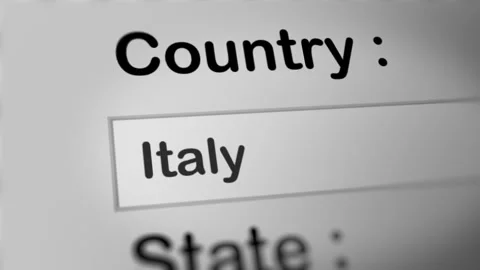 Animation of Someone Typing "Italy" into Country Field Stock Footage 243476341