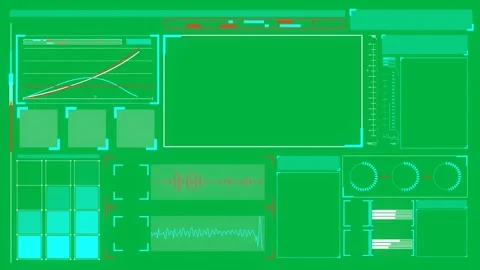 Animation of sound and music data processing and recording on digital interface Stock Footage 324947139