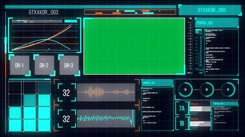 Animation of sound and music data processing and recording on digital interface Stock Footage 325484377