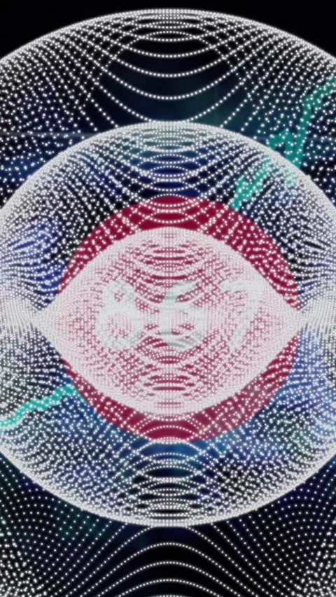 Animation of soundwave pattern over changing numbers, map and graphs on black Stock Footage 344803042