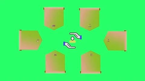 Animation space bar 6 step for infographic timeline template on green background Stock Footage 233075014