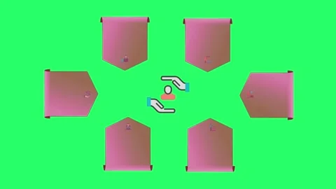 Animation space bar 6 step for infographic timeline template on green background Stock Footage 233075016