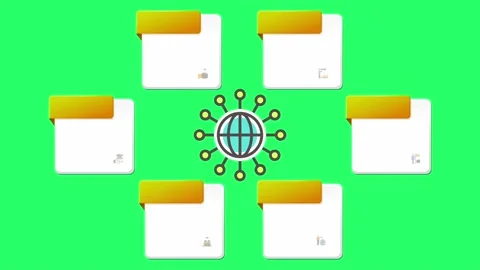 Animation space bar 6 step for infographic timeline template on green background Stock Footage 233075072