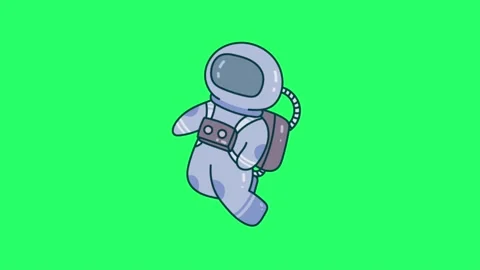 Animation spaceman on green screen. Stock Footage 238975709