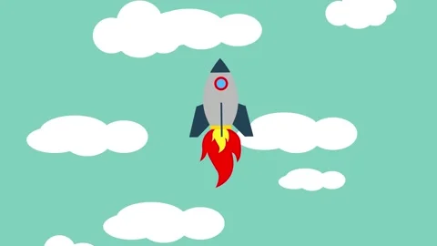 Animation, spaceship taking off. Seamless motion animated footage, Stock Footage 143525736