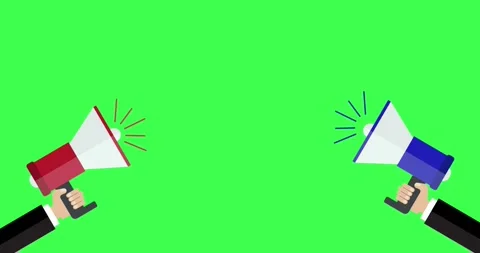 Animation speaker attention chroma key Stock Footage 323797102