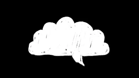 Animation of speech balloon bubble cartoon cloud sketch doodle. Video stock 306987039