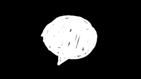 Animation of speech oval bubble cartoon cloud sketch doodle. Stock Footage 306987005