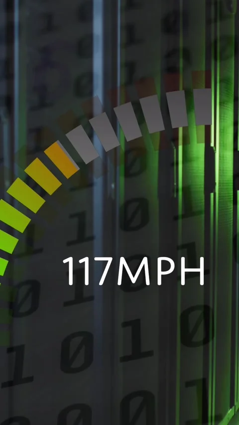 Animation of speed gauge and data processing over asian male it engineer by Stock Footage 342594137