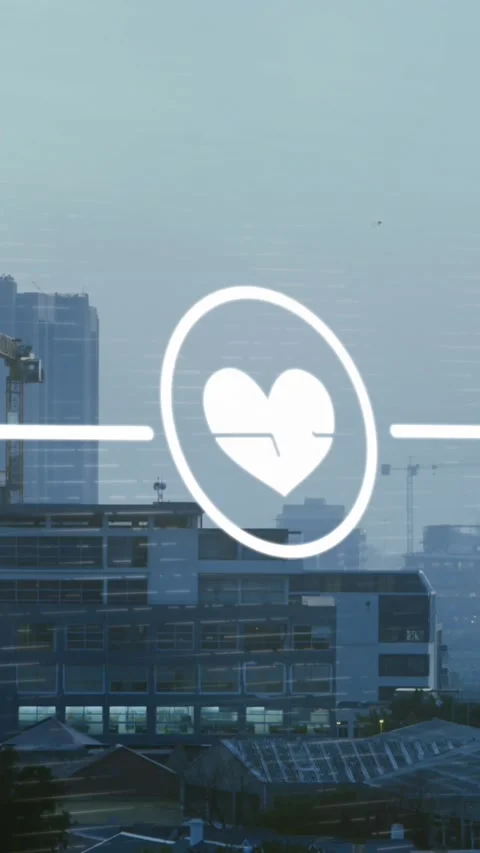 Animation of speedometer, gps, heart pulse icons forming flowchart over Stock Footage 320983831