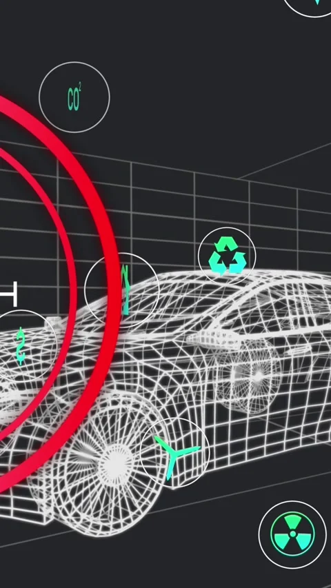 Animation of speedometer over 3d car model Stock Footage 324022237