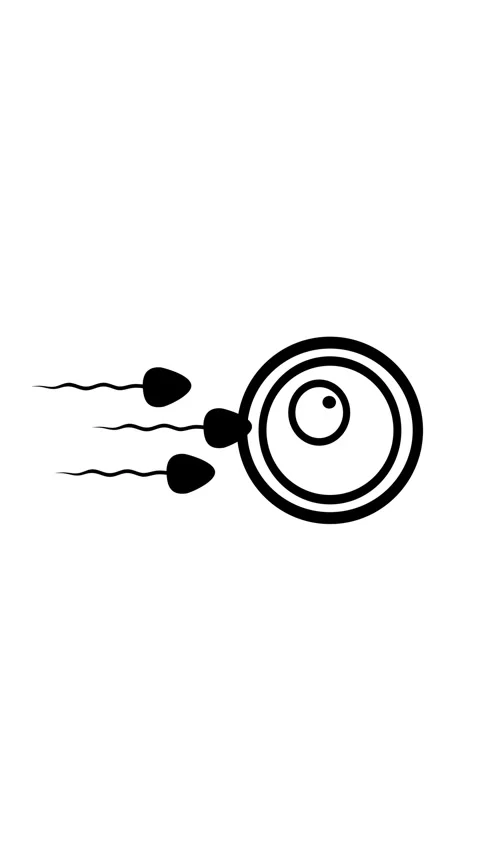 Animation of sperm and egg fertilization process illustrating reproduction .. Stock Footage 315491647