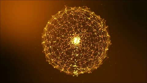 Animation for sphere abstract brown digital data system nodes and connection Stock Footage 105741072