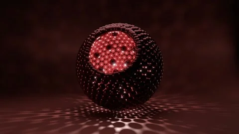 Animation of sphere created with small spheres moving in beautiful environment. Stock Footage 176122954
