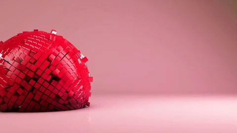 Animation of sphere geometric background - transformation, transition Stock Footage