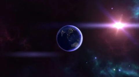 Animation of spinning earth with sun Stock Footage 67243448