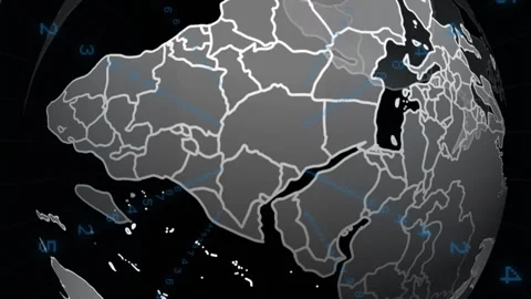Animation of spinning globe over binary coding Stock Footage 312533465