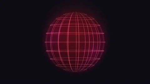 Animation of a spinning red globe with lines. Stock Footage 171720821