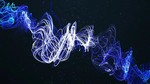 Animation of a spiral particle wave. High-tech background Stock Footage 319290699