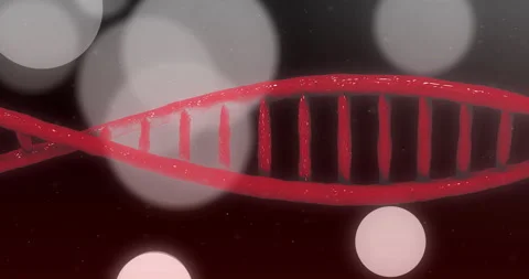 Animation of spots and shapes over dna strand Stock Footage 265563321