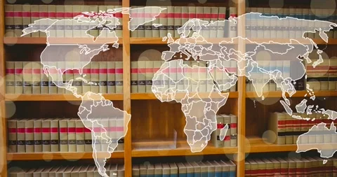Animation of spots and world map over bo... | Stock Video | Pond5