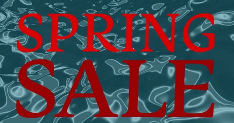 Animation of spring sale text in red letters over white map lines in background Stock Footage 315732269
