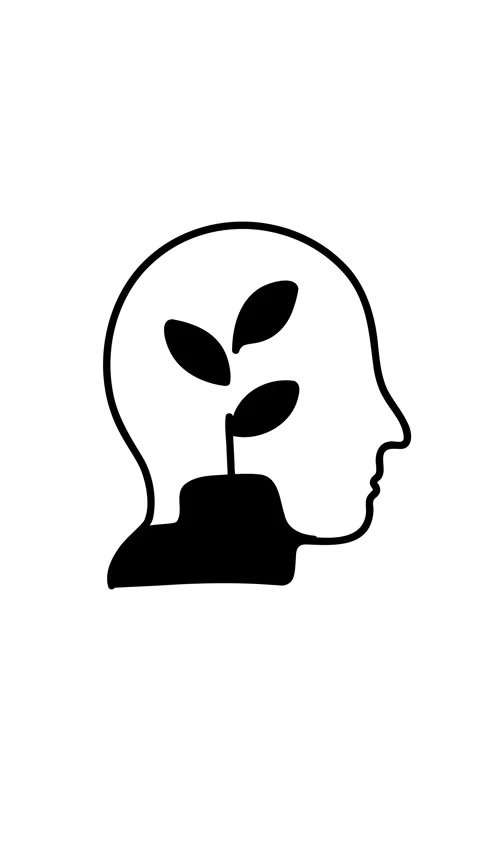 Animation sprout growing inside human head doodle style creative idea concept Stock Footage 345582188