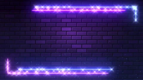 Animation of the square box made of neon... | Stock Video | Pond5