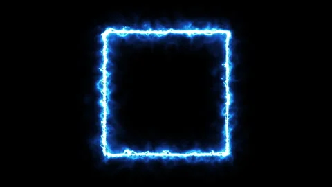 Animation of square shape frame neon glowing Stock Footage 296340836