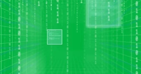 Animation of squares with data processing over binary coding on transparent 動画素材 318123020