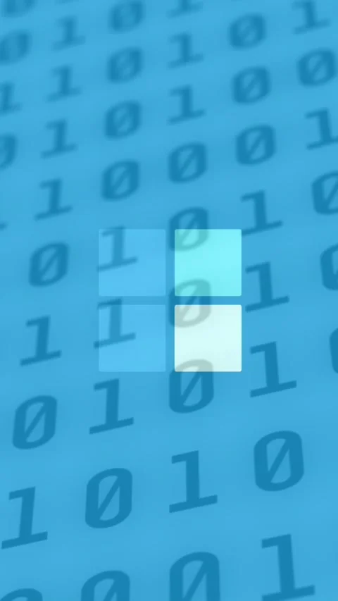 Animation of squares loading and binary coding data processing over blue Vídeos de archivo 342136603