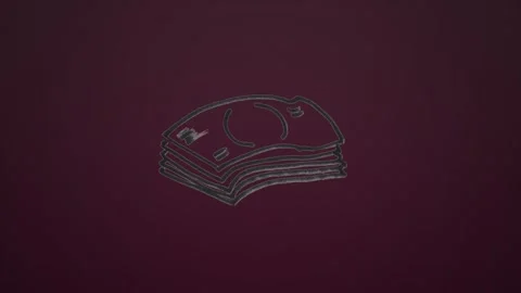 Animation of stack of currency notes against copy space on purple background Stock Footage 328645521