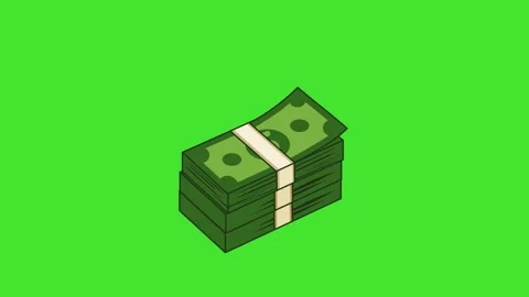 Animation Stack of Money Dollars on Green Screen Stock Footage 346412227