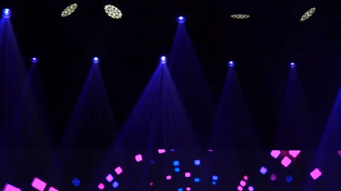 Animation of stage lights frame. Bright shiny stage lights flashing movement Stock-Footage 160711225