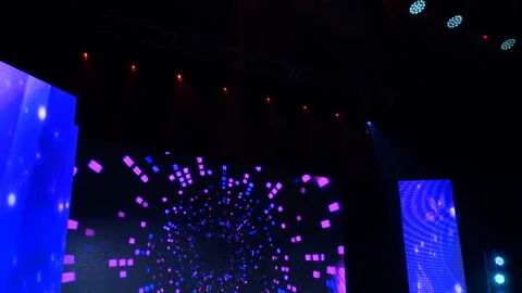 Animation of stage lights frame. Bright shiny stage lights flashing movement Stock Footage 161134833