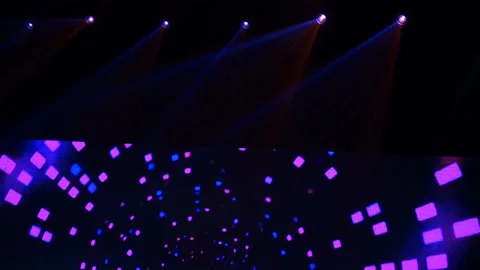 Animation of stage lights frame. Bright shiny stage lights flashing movement Stock Footage 161135010
